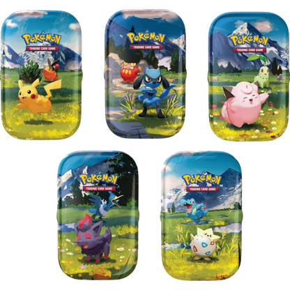 Art set of Ascended Heroes mini tins