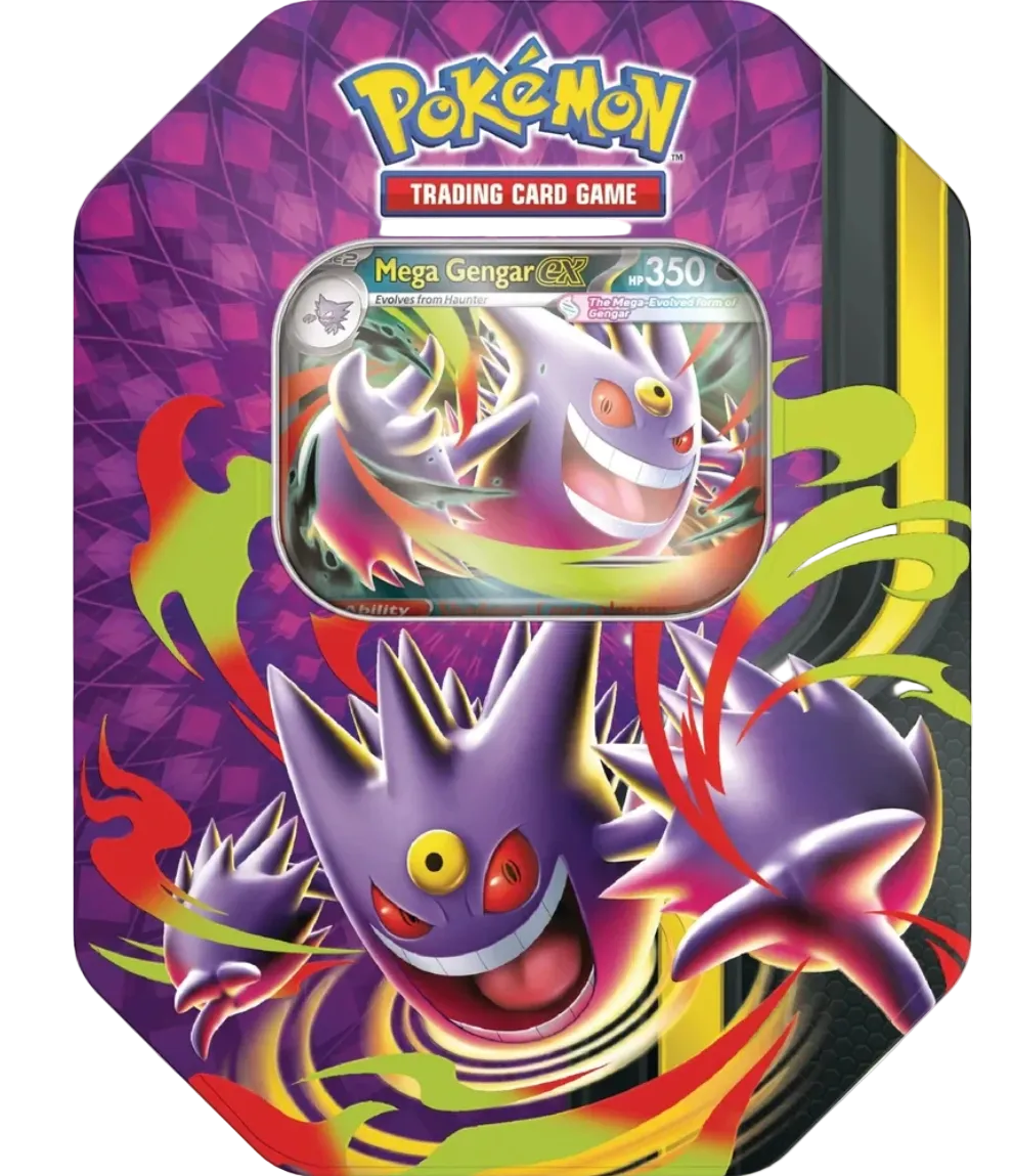 Pokémon Mega Moonlit Tin Mega Gengar ex version